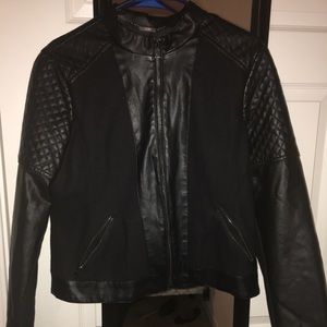 a.n.a black faux leather jacket